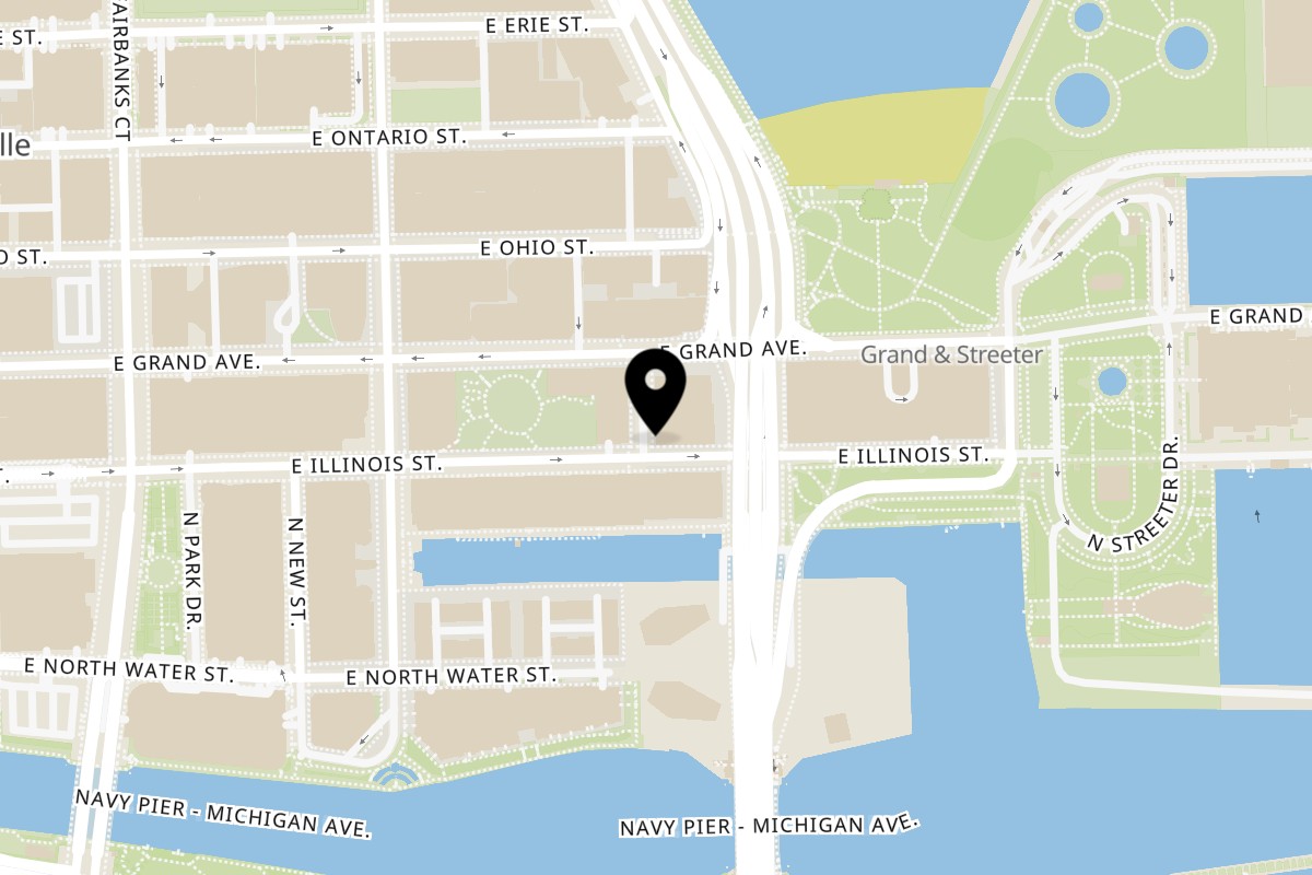 Map showing the location of Kanela Breakfast Club 502 East Illinois Street on 502 E Illinois St in Chicago